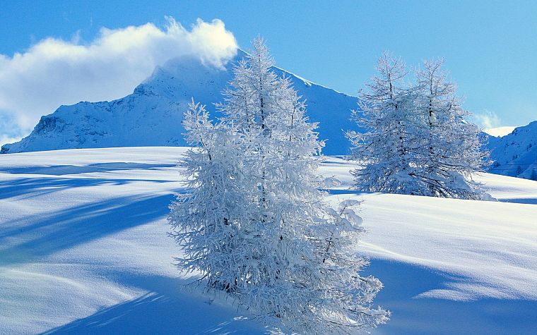 горы, природа, снег - обои на рабочий стол