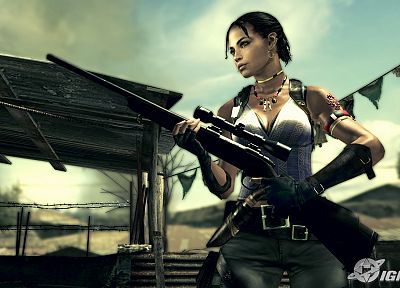 Resident Evil, девушки с оружием, Шева Аломар - оригинальные обои рабочего стола