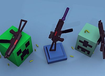 пистолеты, лианы, Minecraft - копия обоев рабочего стола