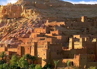 пейзажи, руины, старый, архитектура, скалы, здания, Марокко - копия обоев рабочего стола