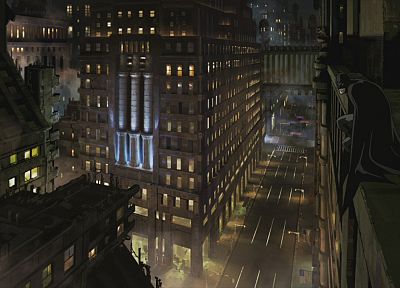 мультфильмы, Бэтмен, города, архитектура, здания - обои на рабочий стол