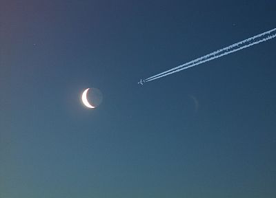 самолеты, Луна - обои на рабочий стол