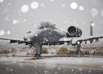 снег, самолет, военный, бородавочник, А-10 Thunderbolt II, 10 - - оригинальные обои рабочего стола