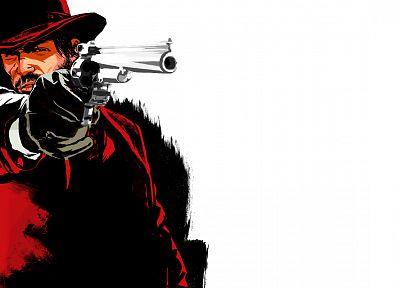 Red Dead Redemption, белый фон - случайные обои для рабочего стола