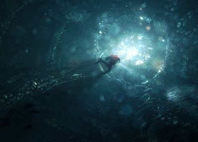 свет, Фэнтази, подводное плавание, под водой, Даниэль Kvasznicza - копия обоев рабочего стола