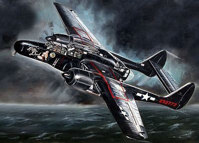 самолет, военный, Вторая мировая война, P - 61 Black Widow - случайные обои для рабочего стола