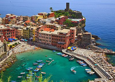 Италия, Cinque Terre, Vernazza, Лигурия, Специя - случайные обои для рабочего стола