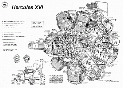 двигатели, Hercules, схема - копия обоев рабочего стола