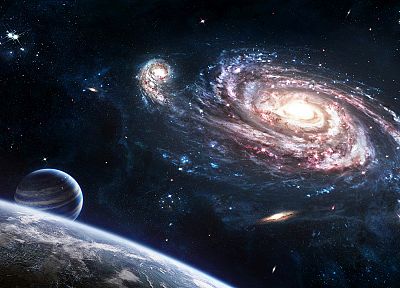космическое пространство, звезды, галактики - копия обоев рабочего стола