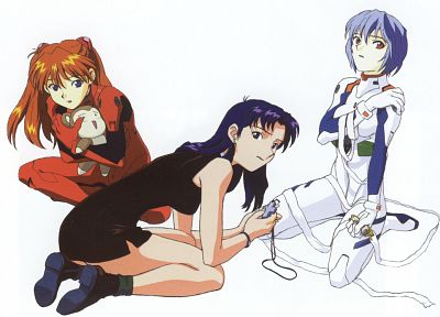 Ayanami Rei, Neon Genesis Evangelion (Евангелион), Кацураги Мисато, Аска Лэнгли Сорю - оригинальные обои рабочего стола
