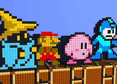 Кирби, Марио, Mega Man, Виви ( Final Fantasy IX ) - оригинальные обои рабочего стола