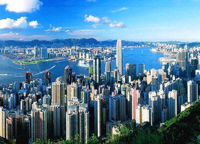 Гонконг, город небоскребов, города - оригинальные обои рабочего стола