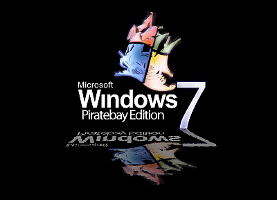 Windows 7, The Pirate Bay, темный фон - копия обоев рабочего стола