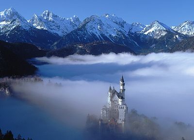 Бавария, Альпы, Замок Нойшванштайн - оригинальные обои рабочего стола