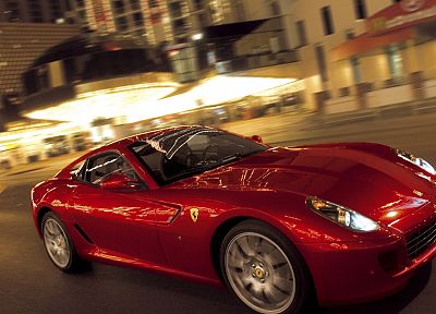 улицы, красный цвет, автомобили, Феррари, транспортные средства, Ferrari 599 GTB Fiorano - оригинальные обои рабочего стола