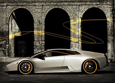 автомобили, Lamborghini Murcielago, фотомонтаж - копия обоев рабочего стола