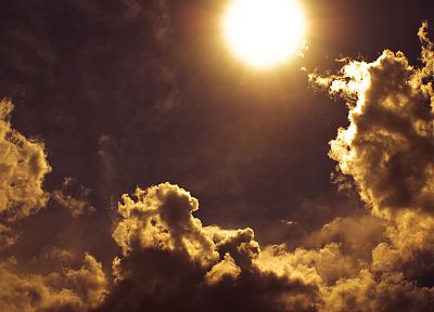 облака, Солнце - оригинальные обои рабочего стола