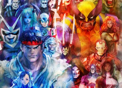 Street Fighter, Capcom, Marvel против Capcom, Марвел комиксы - случайные обои для рабочего стола