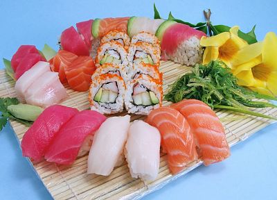 еда, рыба, суши - обои на рабочий стол