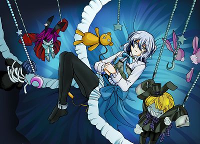 синий, Pandora Hearts, аниме, куклы, цепи, Эхо ( Pandora Hearts ), аниме девушки - обои на рабочий стол