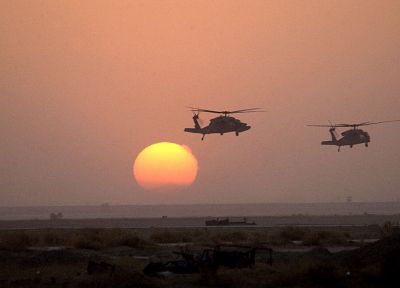 закат, армия, вертолеты - обои на рабочий стол