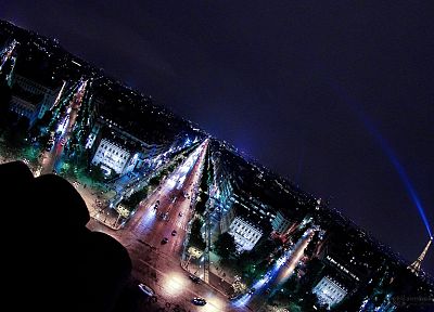 Париж, города, ночь, здания, ночники - обои на рабочий стол