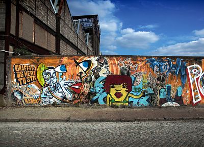 стена, граффити, стрит-арт - оригинальные обои рабочего стола