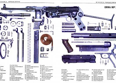 пистолеты, схема, подробный, MP38, русский - случайные обои для рабочего стола