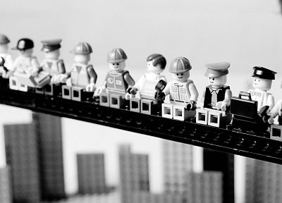 оттенки серого, небоскребы, монохромный, Лего - случайные обои для рабочего стола