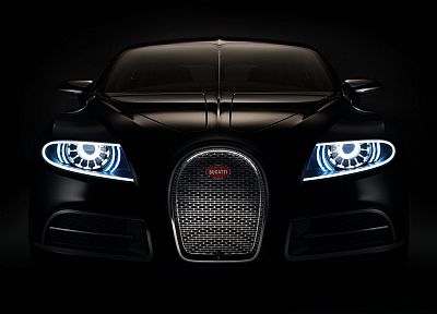 черный цвет, Bugatti Veyron, Bugatti - оригинальные обои рабочего стола
