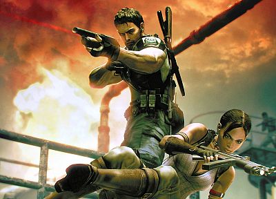 Resident Evil, Крис Редфилд, Шева Аломар - оригинальные обои рабочего стола