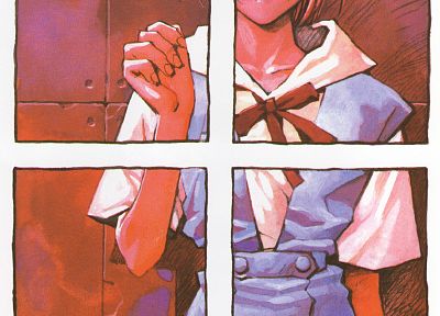 школьная форма, Ayanami Rei, Neon Genesis Evangelion (Евангелион) - оригинальные обои рабочего стола