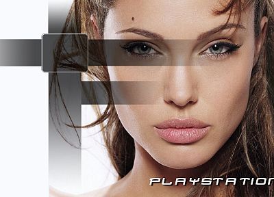 девушки, Анджелина Джоли, Playstation 3 - оригинальные обои рабочего стола