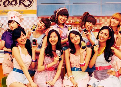 девушки, Girls Generation SNSD (Сонёсидэ), Азиаты/Азиатки, корейский, Джессика Юнг, Ким Taeyeon, Чой Sooyoung, K-Pop, Тиффани Хван - копия обоев рабочего стола