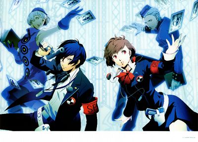 Персона серии, Persona 3, Arisato Минато, Элизабет ( Persona 3 ), Героиня ( Persona 3 ), Теодор ( Persona 3 Portable), Soejima Shigenori - случайные обои для рабочего стола