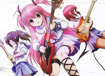 Angel Beats!, бас, гитары, Хисако, Юи ( Angel Beats ), Девушки Dead изверга, Ивасава Масами - обои на рабочий стол