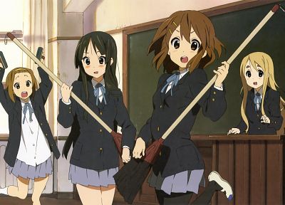 K-ON! (Кэйон!), школьная форма, Hirasawa Юи, Акияма Мио, Tainaka Ritsu, Kotobuki Tsumugi - похожие обои для рабочего стола