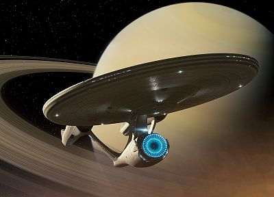 звездный путь, Сатурн, USS Enterprise - оригинальные обои рабочего стола