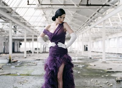 девушки, Дита фон Тиз, фиолетовое платье - оригинальные обои рабочего стола