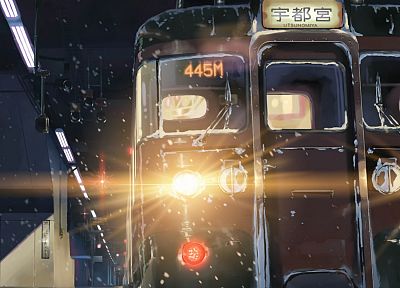 поезда, Макото Синкай, 5 сантиметров в секунду - случайные обои для рабочего стола