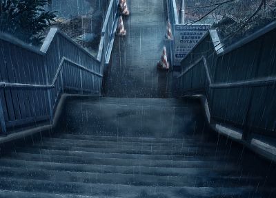дождь, лестницы - копия обоев рабочего стола