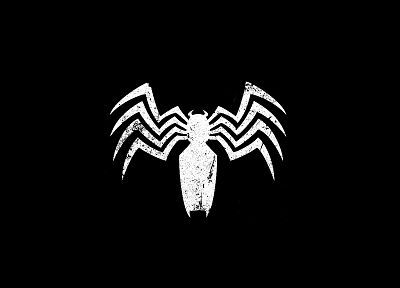 черный цвет, комиксы, Человек-паук, Марвел комиксы, Питер Паркер, темный фон, Человек-паук логотип - обои на рабочий стол