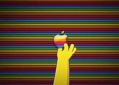 многоцветный, Эппл (Apple), Симпсоны, полосы - случайные обои для рабочего стола