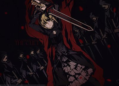 Fate/Stay Night (Судьба), темнота, платье, оружие, Type-Moon, черное платье, Сабля, мечи, Сабля Alter, Fate series (Судьба) - оригинальные обои рабочего стола