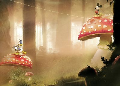 Disney Company, грибы, Микки Маус, Дональд Дак - случайные обои для рабочего стола