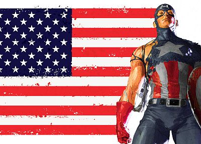 Капитан Америка, Американский флаг - случайные обои для рабочего стола