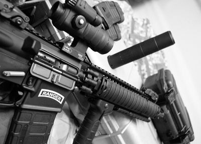 винтовки, оружие, AR - 15, LaRue Tactical, подавитель, Aimpoint - обои на рабочий стол