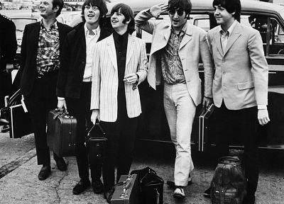 The Beatles, Джон Леннон, Джордж Харрисон, аэропортов, Ринго Старр, Пол Маккартни - оригинальные обои рабочего стола