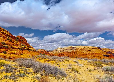 облака, каньон, к северу, Аризона, Юта, койот, площадь - оригинальные обои рабочего стола