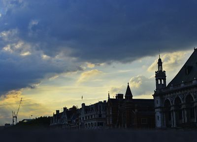 облака, дома, Лондон - оригинальные обои рабочего стола